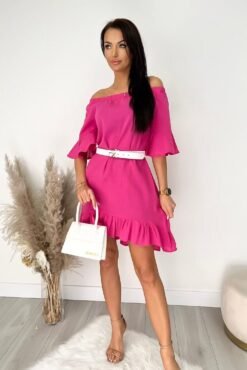 Medvilninė laisvalaikio suknelė "HISPANE pink"